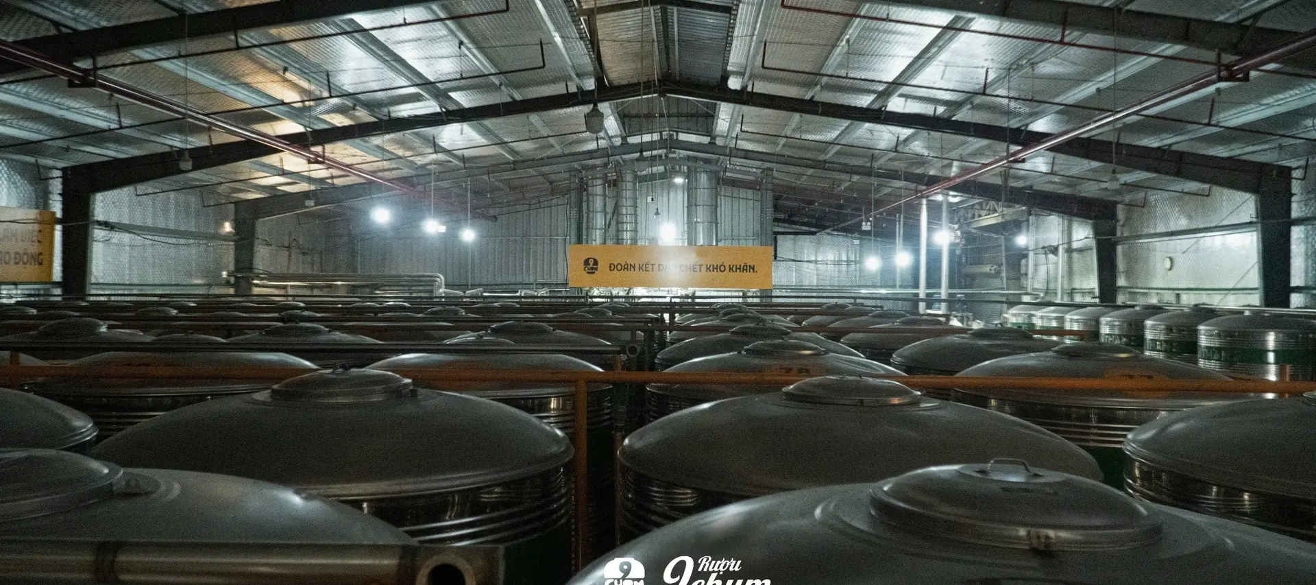 Dàn tank ủ inox xếp kín nhà xưởng 9 Chum
